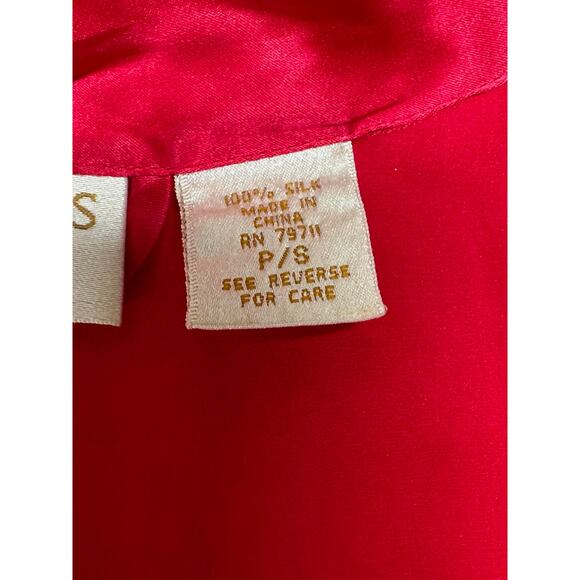 Vintage Victorias Secret Robe Women Small Petite Red 100% Silk Coquette Romantic - Picture 11 of 14